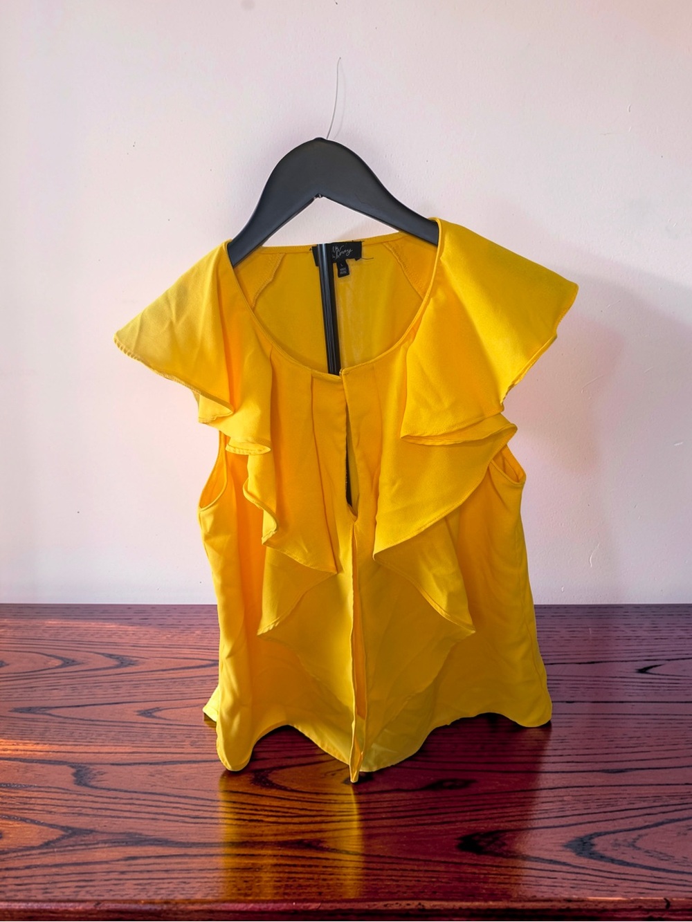 Ruffle Front Sleeveless Camisole in Yellow